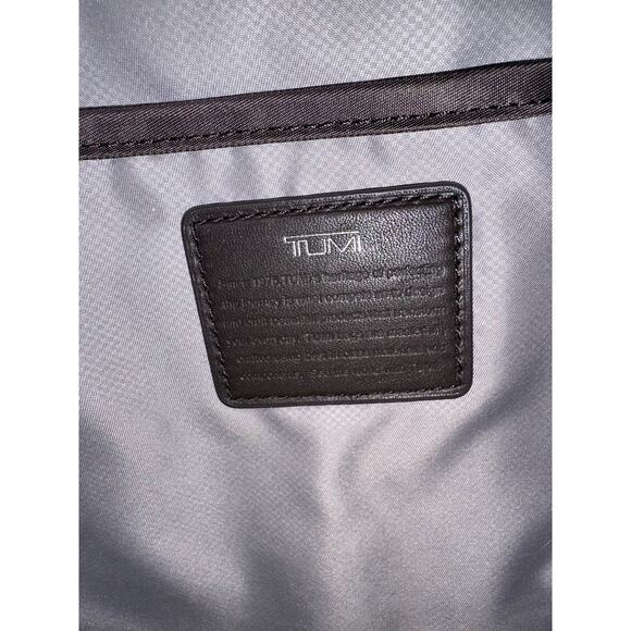 Tumi Voyageur Carson Backpack Taupe Leather Trim Laptop Travel Lightweight Bag - Picture 11 of 15